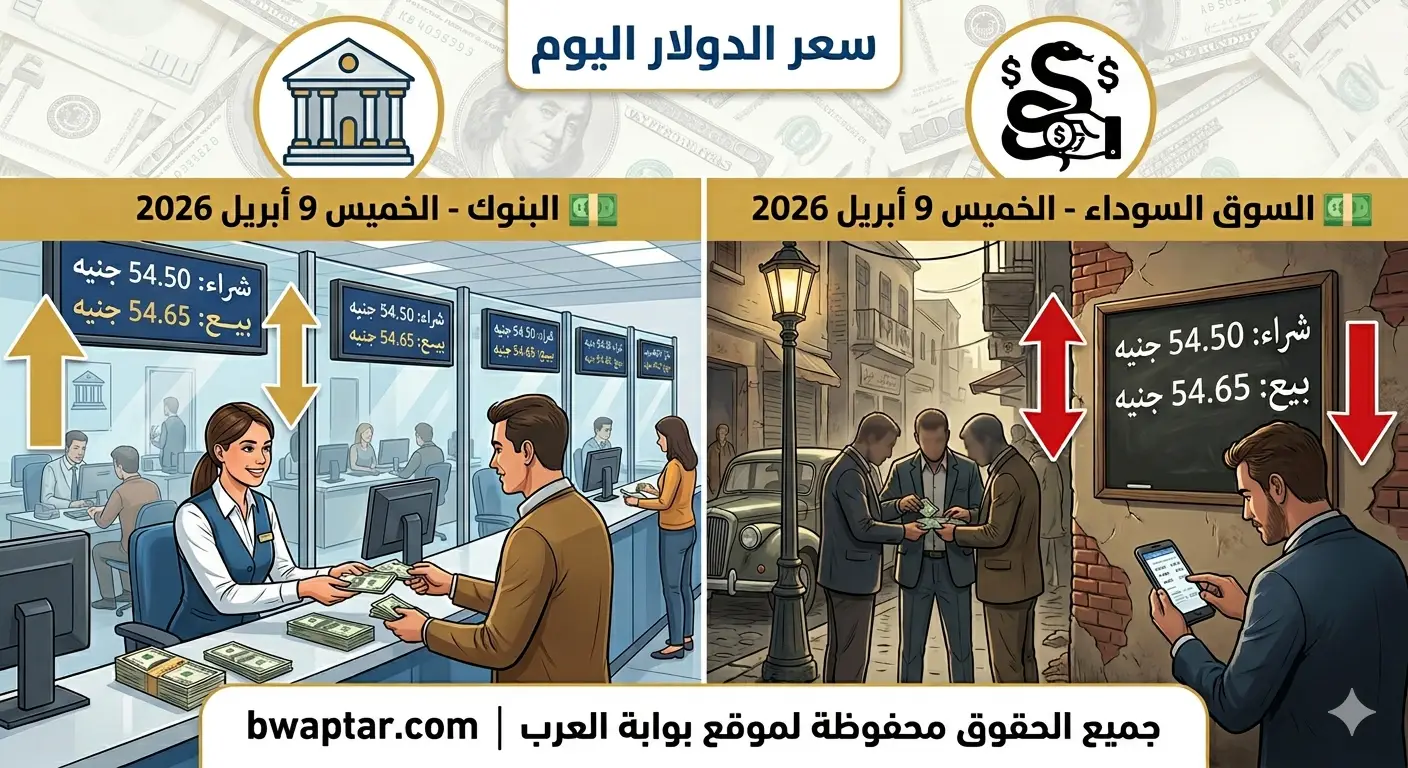 سعر الدولار اليوم الخميس 9 أبريل 2026