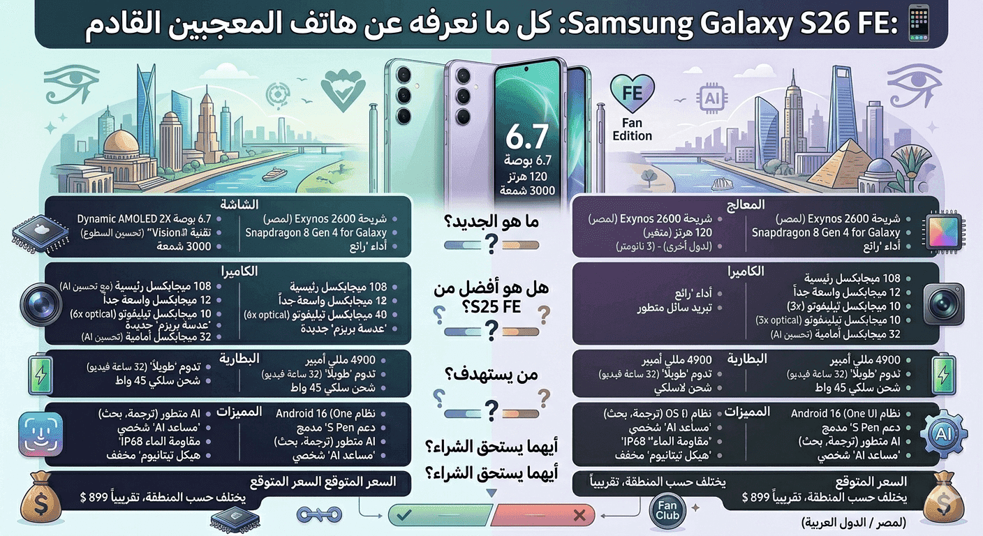 هاتف Samsung Galaxy S26 FE
