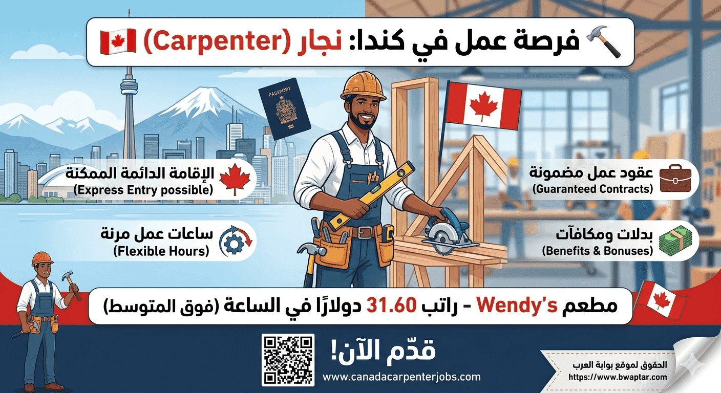 فرصة عمل في كندا نجار (Carpenter)