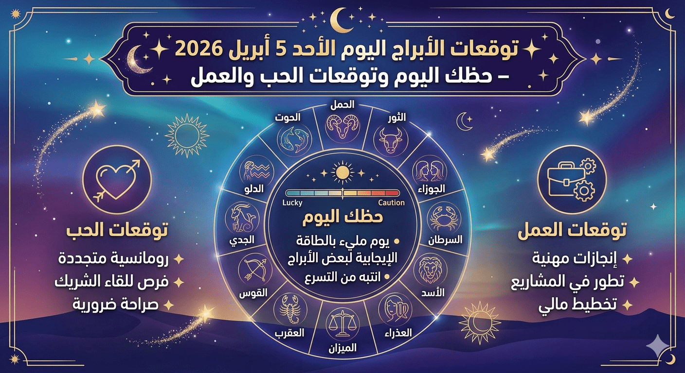 توقعات الأبراج اليوم الأحد