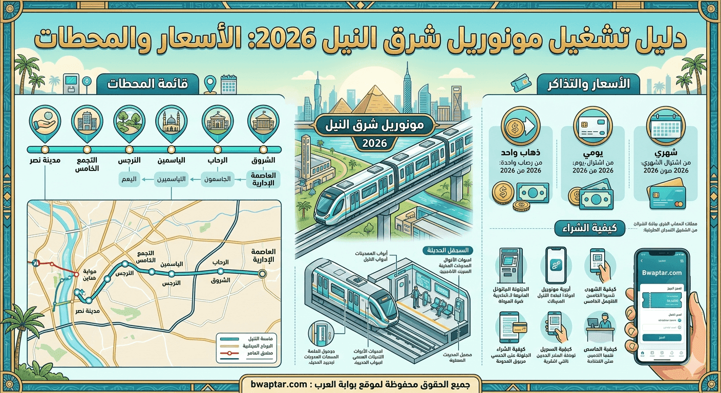 تشغيل مونوريل شرق النيل 2026