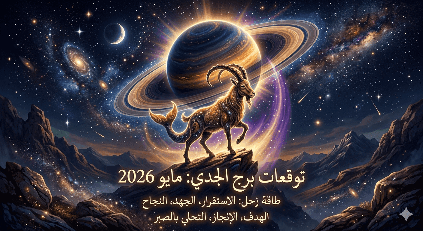 رمز برج الجدي مع طاقة كوكب زحل في توقعات مايو 2026