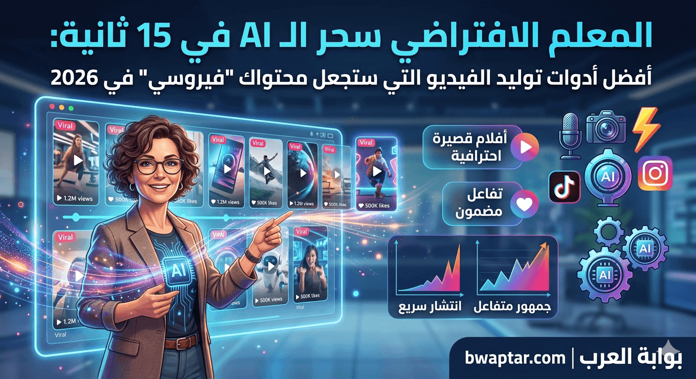 أدوات توليد الفيديو بالذكاء الاصطناعي 2026 لفيديوهات فيروسي