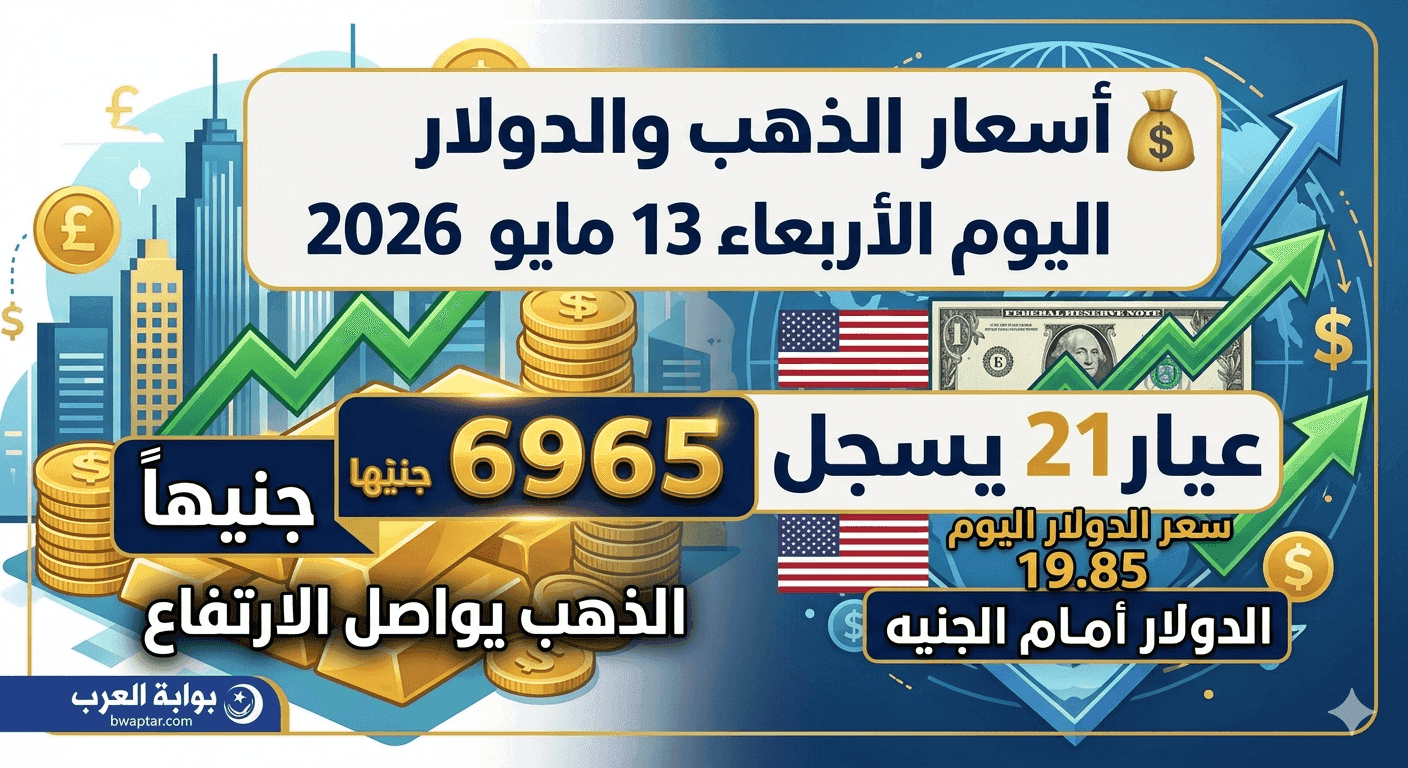 سعر الذهب والدولار اليوم الأربعاء