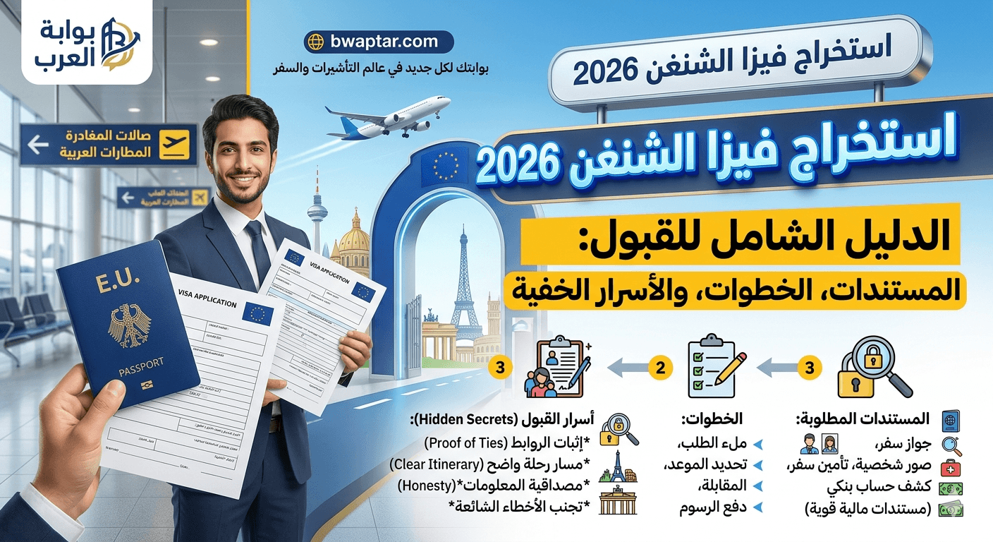 خطوات استخراج فيزا الشنغن 2026
