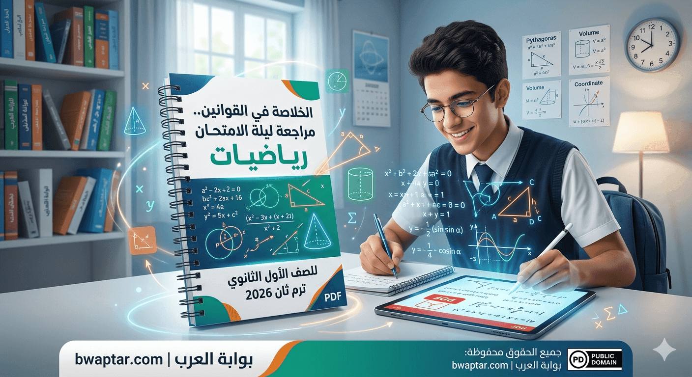 رياضيات للصف الأول الثانوي ترم ثان 2026