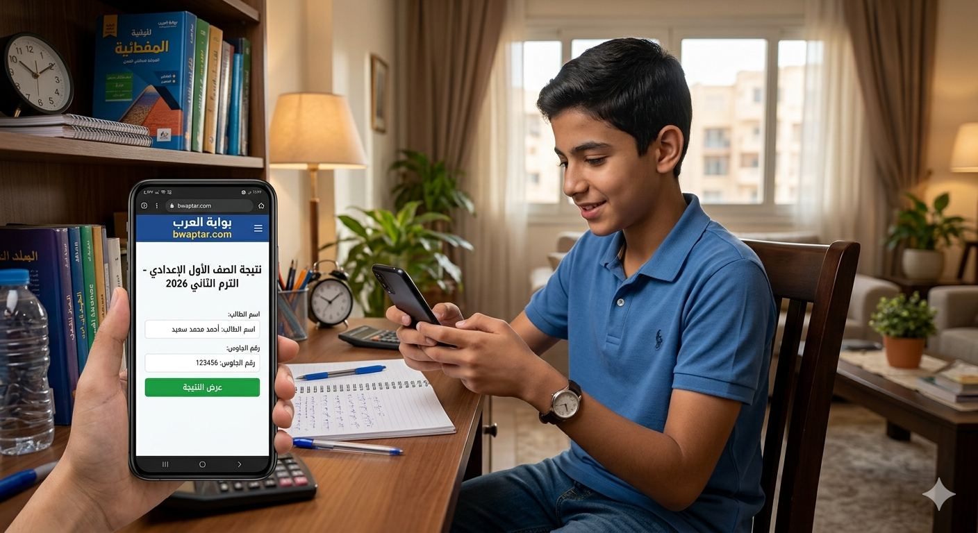 طالب يبحث عن نتيجة الصف الأول الاعدادي