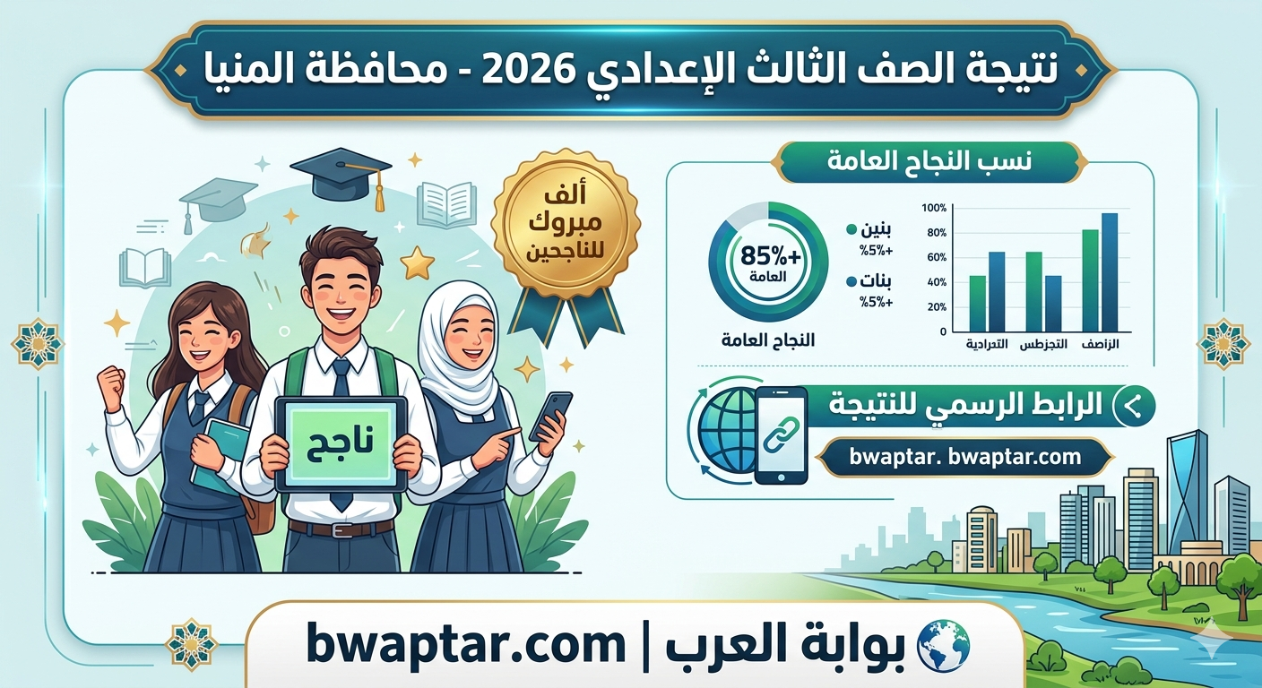 رابط النتيجة الرسمي ونسب النجاح