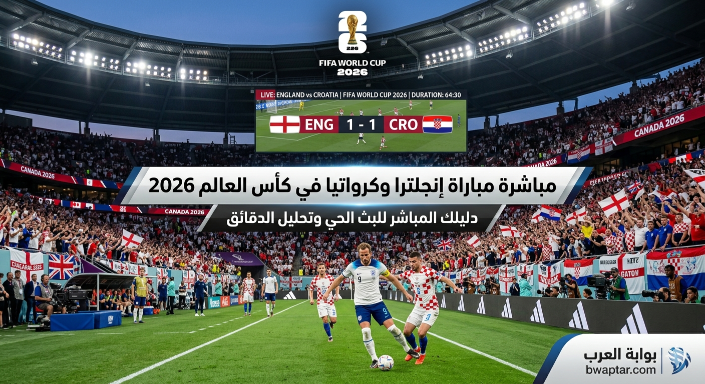 القنوات الناقلة مباراة إنجلترا وكرواتيا