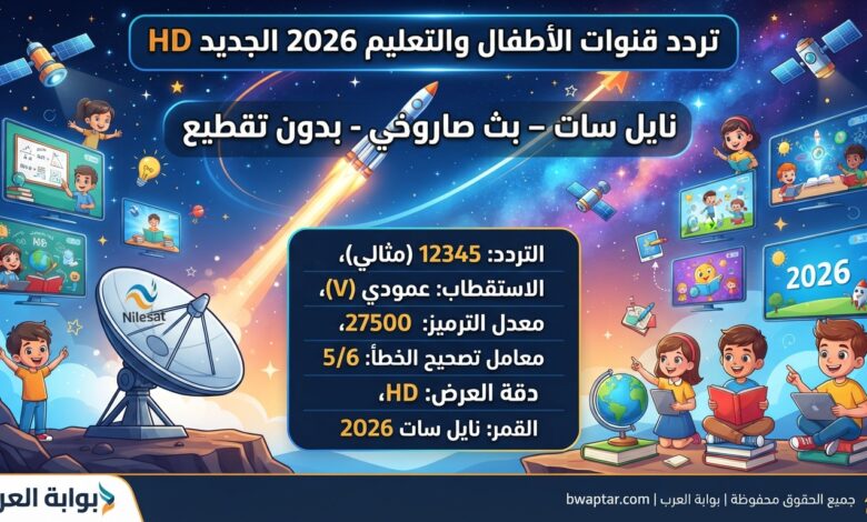 تردد قنوات الأطفال 2026