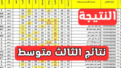 الاستعلام عن نتائج الثالث متوسط 2026